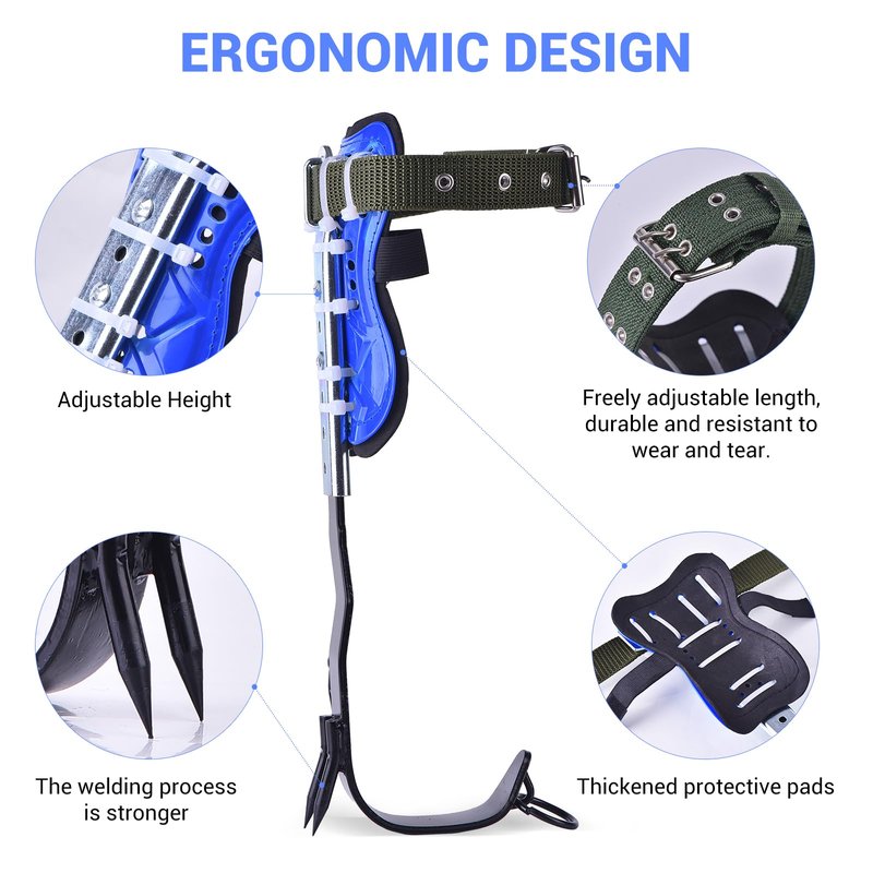 Tree climbing equipment.Adjustable tree,climbing kits with safety belts.Climbing tools with footboards Forestry operation equipment suitable for rock climbing,tree trimming,hunting,and fruit picking