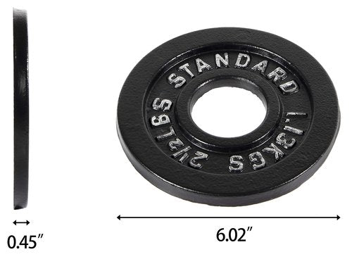 Fitvids Cast Iron Plate Weight Plate for Strength Training and Weightlifting – 2-Inch Center (Olympic) – 2.5LB (Pair) – Olympic (2-Inch Center)
