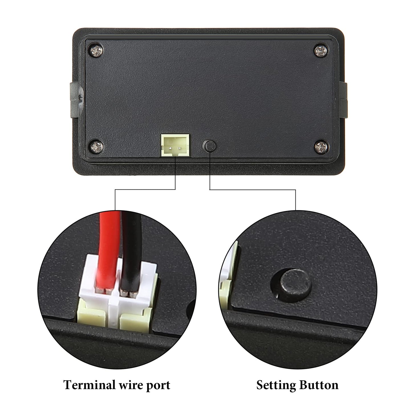 2 Pieces 12v 24v 36v 48v 72v Golf Cart Meter Battery Indicator Voltage Meter Dc with Alarm, Lithium Ion Battery Capacity Monitor(Green)