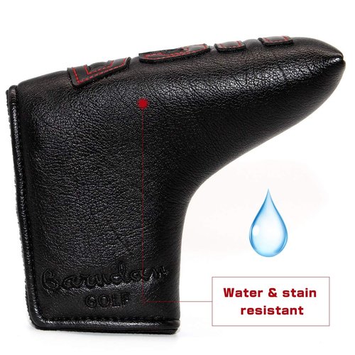 Barudan Golf Black Putter Headcover Covers Cover for Blade Style Putters, Magnetic USA Flag Blade Putter Headcovers with Magnet for Men
