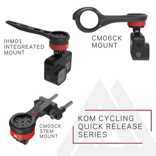 KOM Cycling Quick Release Stem Mount for Wahoo and Garmin Bike Computers (Edge 1040, Elemnt Roam, Elemnt Bolt v2) 1040 Bike Mount Compatible with GoPro Accessories
