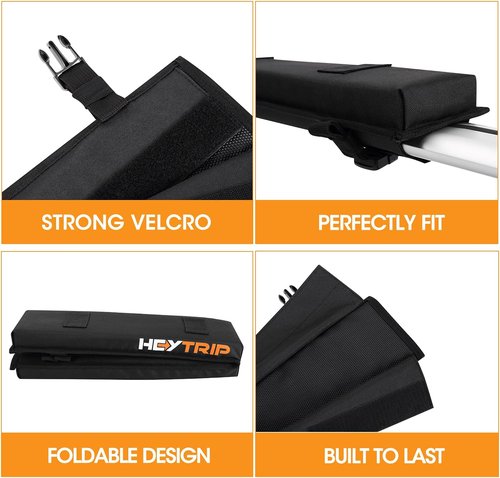 HEYTRIP Roof Rack Pads - 30" Aero Crossbar Pads for Kayak, Surfboard, SUP, Canoe | Includes 15FT Tie-Down Straps & Storage Bag