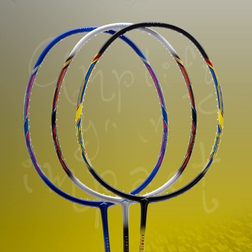 Hundred Atomic-X 38 CTRL Carbon Fibre Strung Badminton Racket with Full Racket Cover (Black/Lime) | for Intermediate Players | 83 Grams | Maximum String Tension - 38lbs