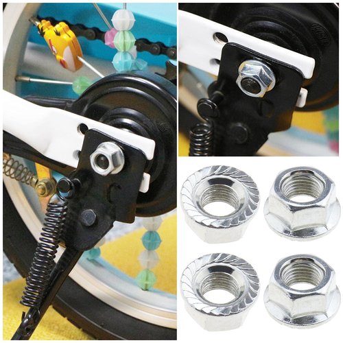 Create idea 8Pcs 3/8" (9.5mm) Bicycle Wheel Axle Track Flange Nuts for Bicycle Front and Rear Wheels Std MTB Hybrid Bikes Kids Bikes Bicycle Wheels Accessories Alloy