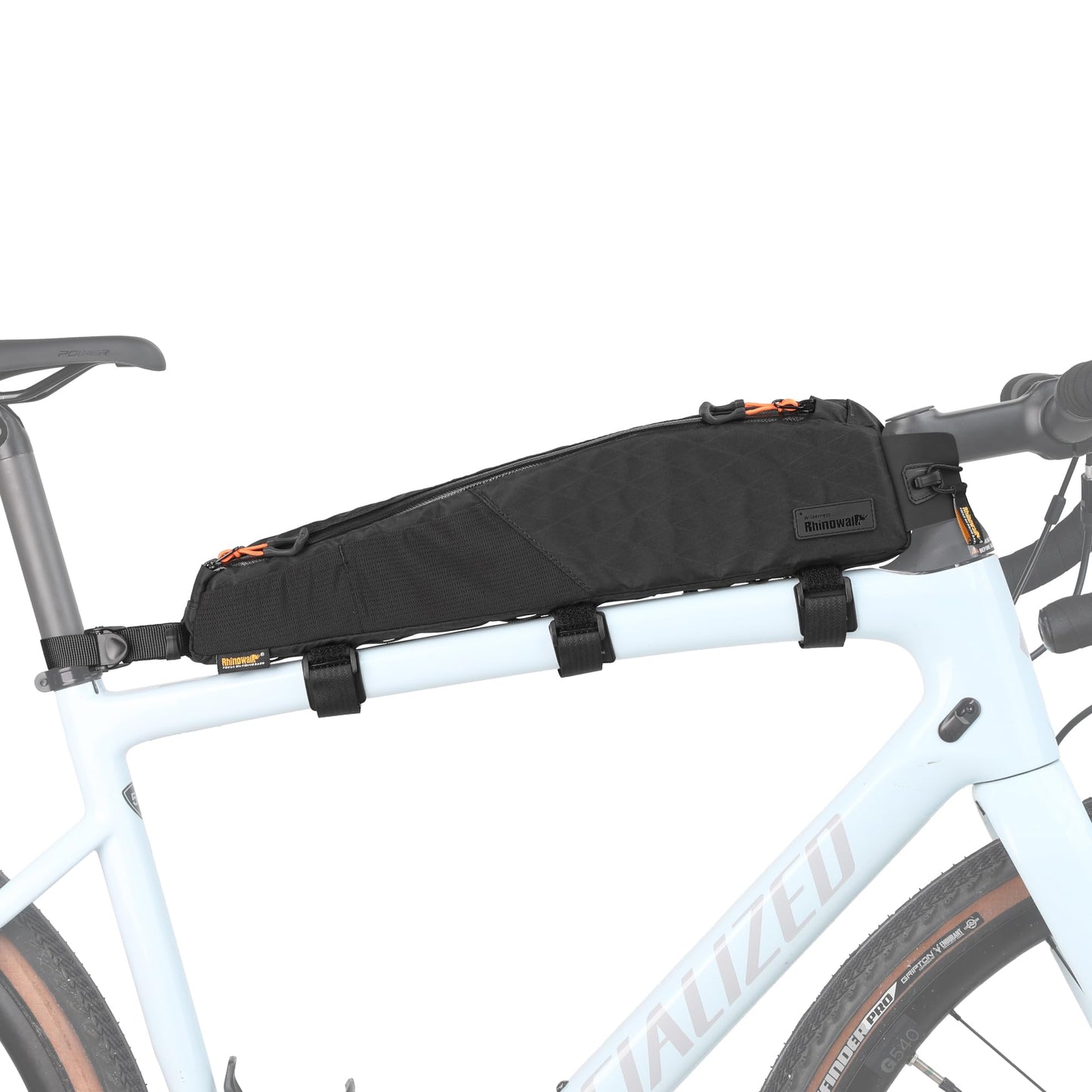 Rhinowalk Bike Top Tube Bag Bike Frame Bag 2.1L Waterproof Bicycle Bag Professional Cycling Accessories for Mountain Road Bike(Large)-Black