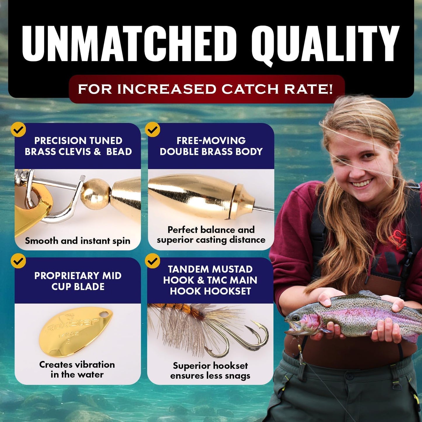 RoxStar Fly Strikers | Proven Fishing Spinner for Trout, Bass & Steelhead | Hand-Tied in the USA