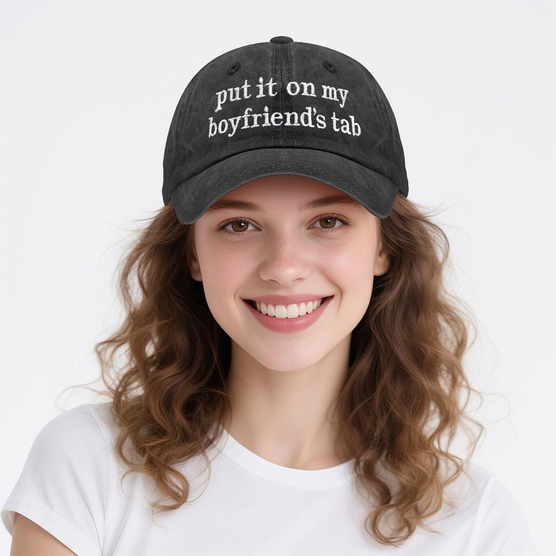 Put it on My Husbands Tab Hat for Women Funny Hats for Wife Adjustable Washed Cotton Baseball Cap
