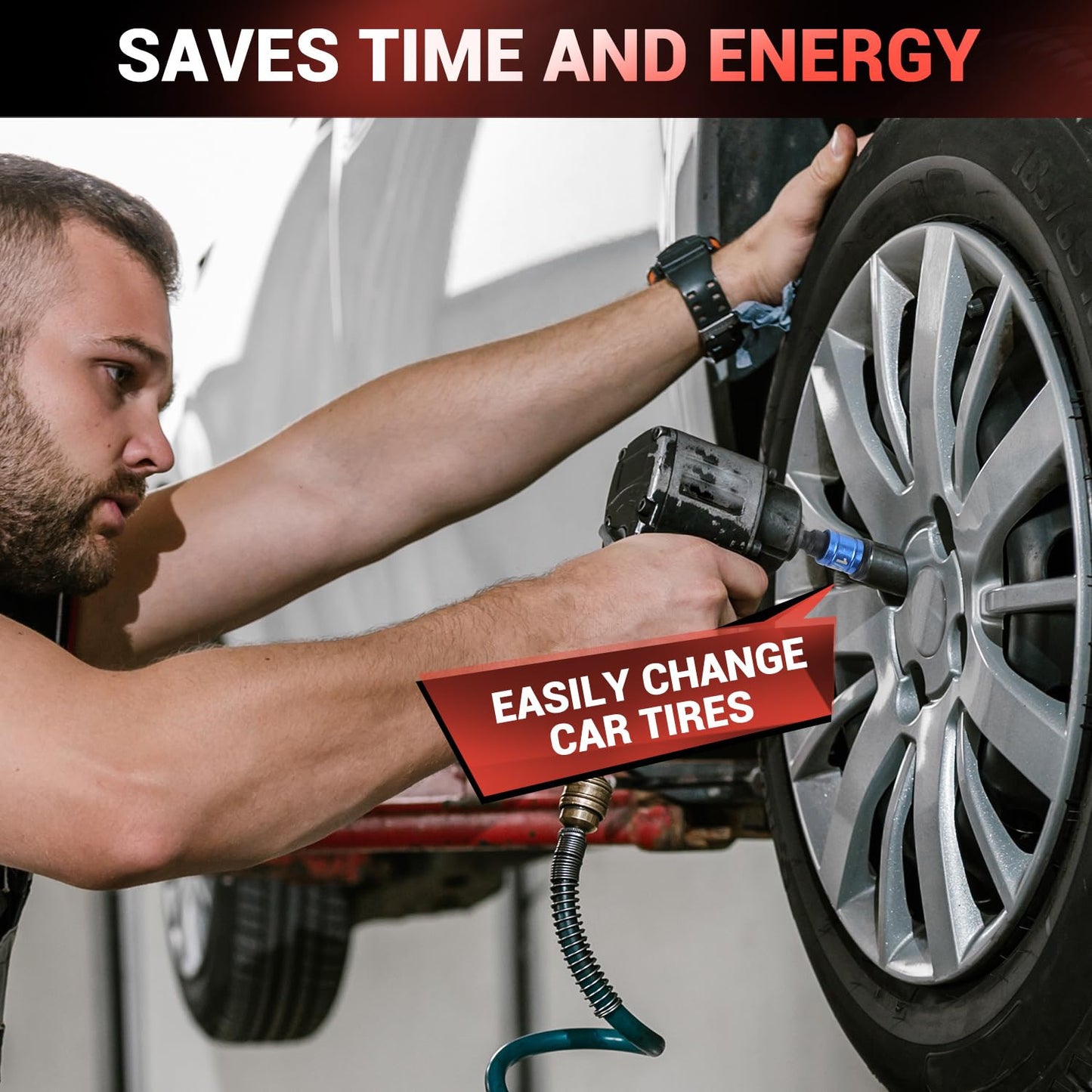 GURADESIGN 8-Piece Impact Socket Adapter Set for Drill, 1/4" 3/8" 1/2" Hex Shank Impact Driver Socket Adapter, Socket to Drill Adapter