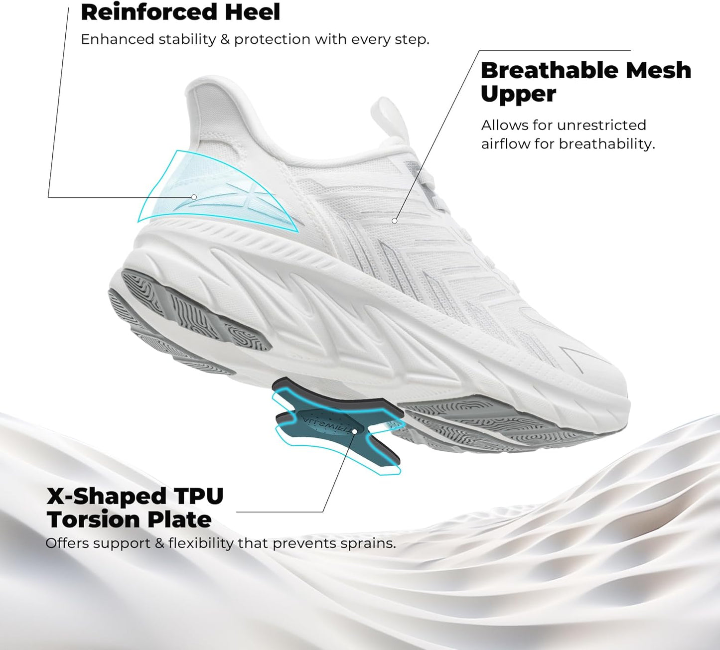ALLSWIFIT Women's Comfortable Slip-On Walking Shoes - Breathable Non-Slip Athletic Sneakers for Gym & Running