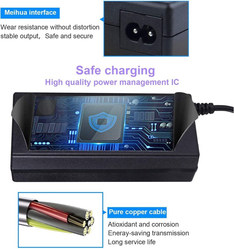 Replacement for Segway Ninebot ES1 ES2 ES4, 42V 2A Power Charger Adapter Cable for Xiaomi M365, Spin, Skip, Bird, Lime, Lime-S for 36V Li-ion Battery