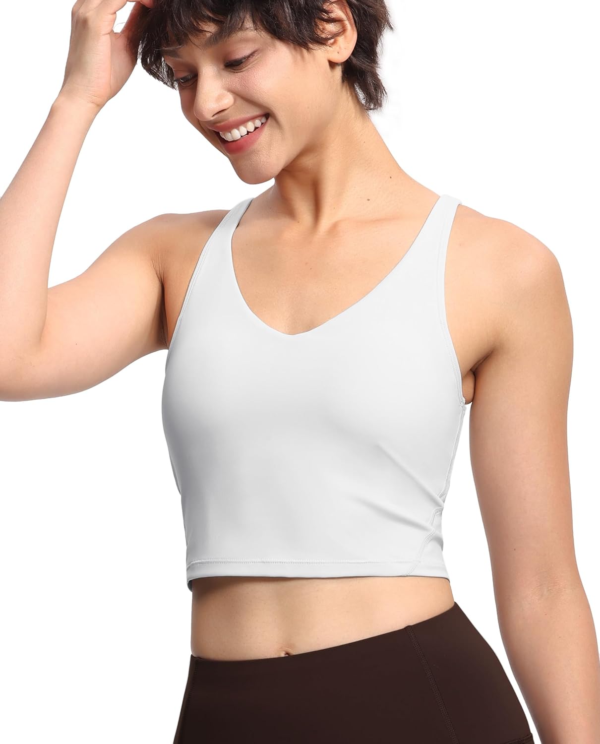 The Gym People Women's Longline Sports Bra - Wirefree, Padded, Medium Support, Comfortable Fit