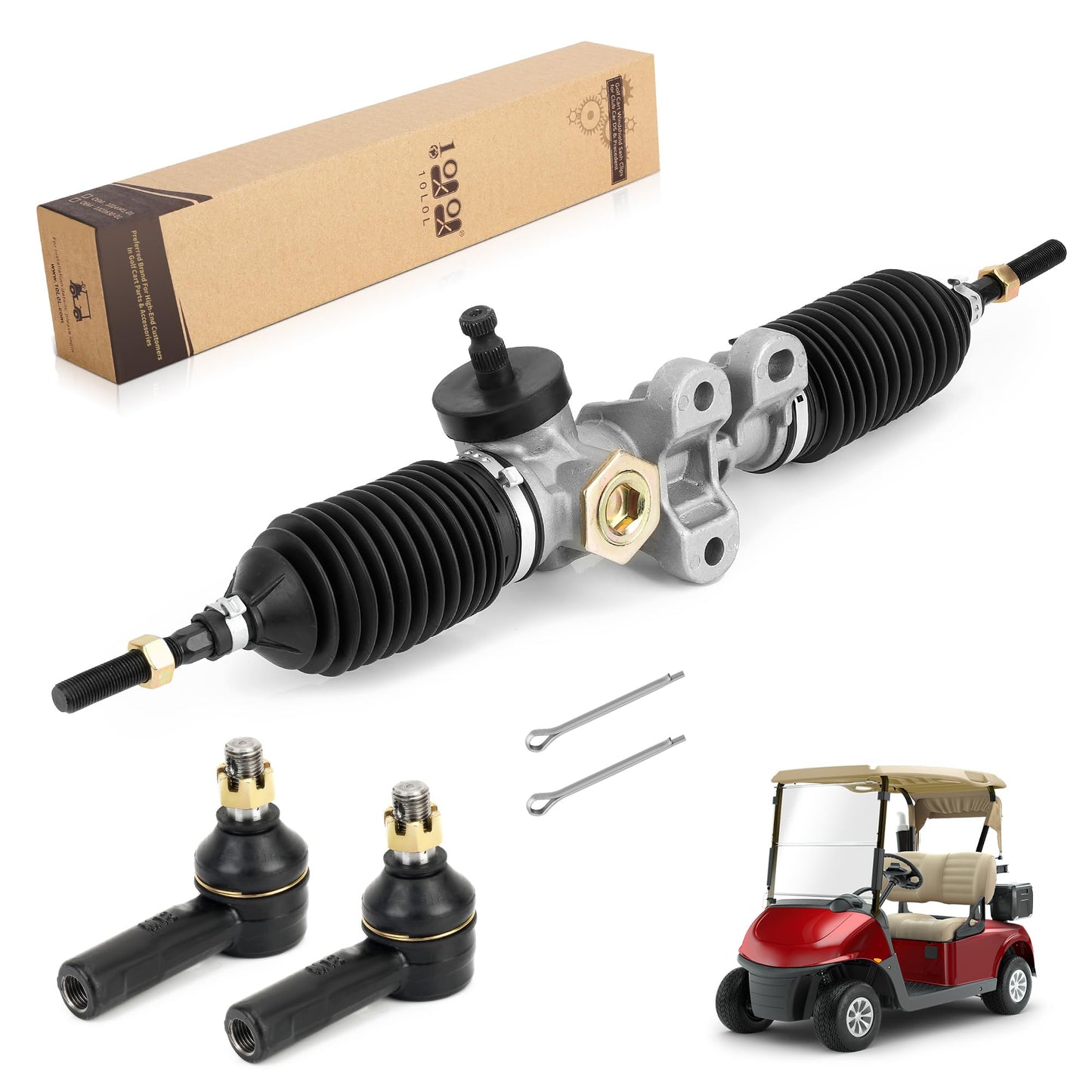 10L0L Golf Cart Steering Gear Box Assembly Fits for EZGO RXV Gas & Electric Golf Carts Years 2008-Up, Replaces OEM 601500 618329 601580