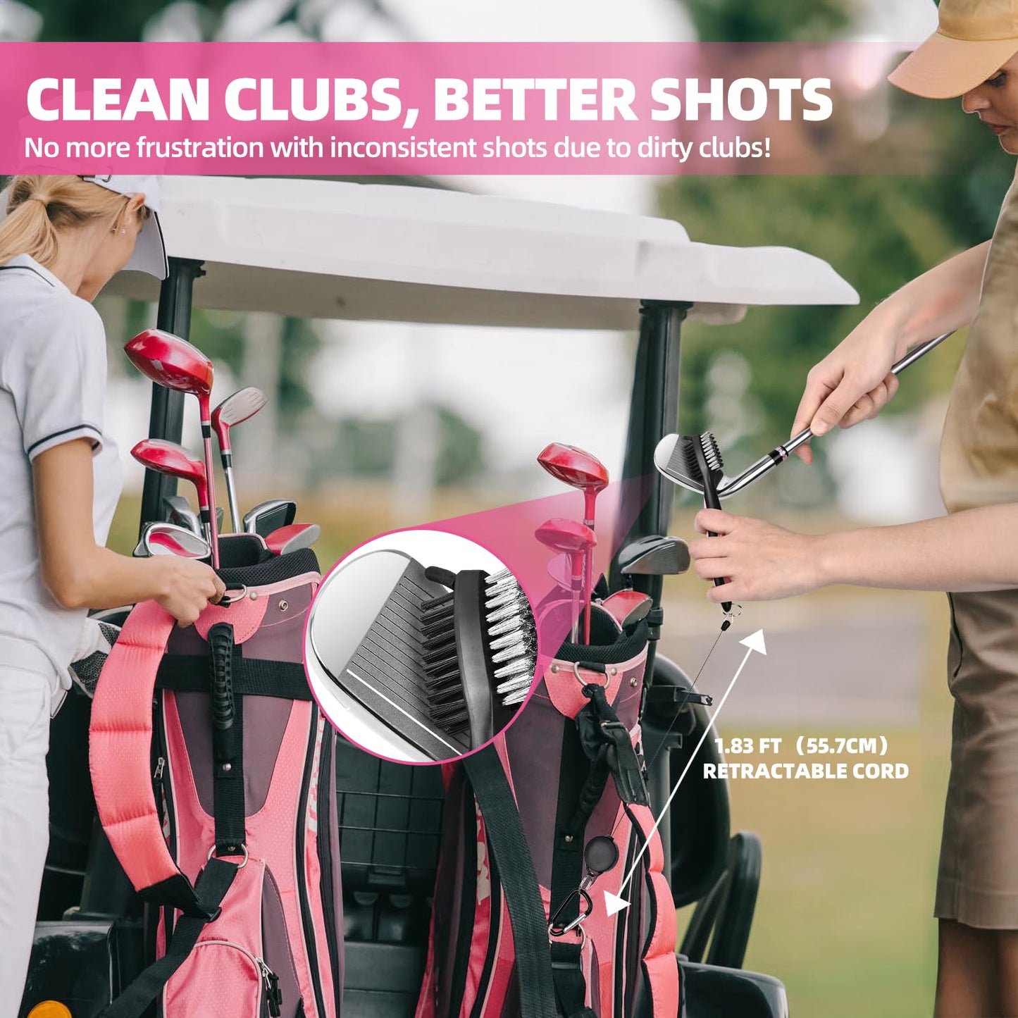 Wynaura 15 Pcs Golf Accessories Kit, Includes Cleaner Brush Towel Tees Golf Ball Bag with Hook Ball Marker Divot Tool,Golf Essentials Kit for Women Man Gifts
