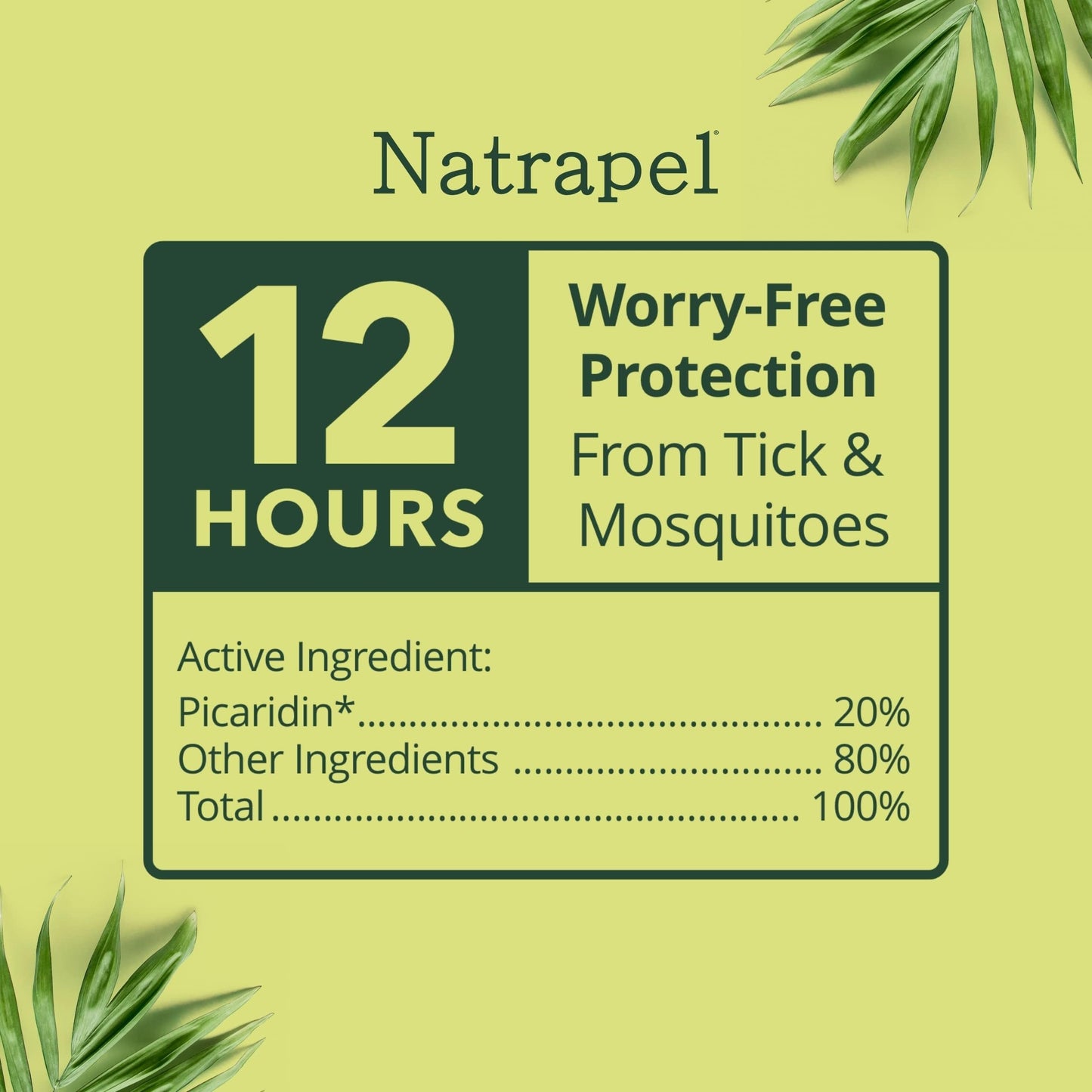 Natrapel Tick & Insect Repellent Pump - Bug Spray with 20% Picaridin - Family Protection Against Mosquitoes, Ticks & More - Up to 12 Hours of Protection - 1 oz (4 Pack)