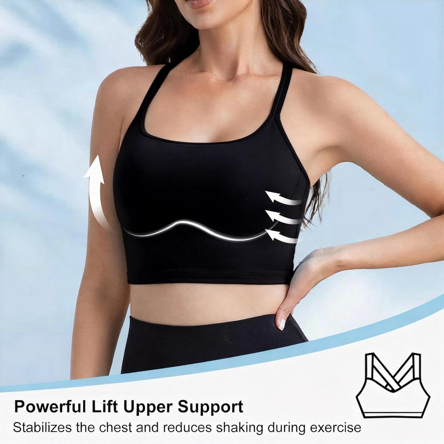 Skiennix Criss-Cross Back Sports Bra - Breathable Activewear for Women | Comfortable Fit for Gym & Running