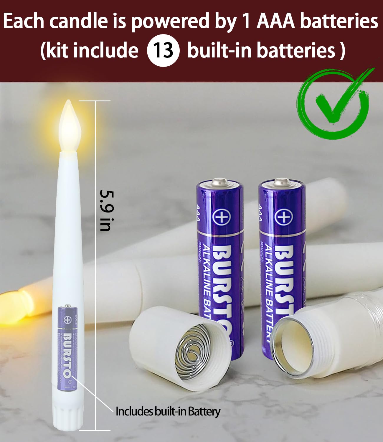 Halloween Decor 12 PCs Hanging Floating Candles with Magic Wand Remote (Include 13 Built-in Battery) Flickering Warm Light Led Candles for Indoor Window Classroom Bedroom Party Christmas Birthday Gift