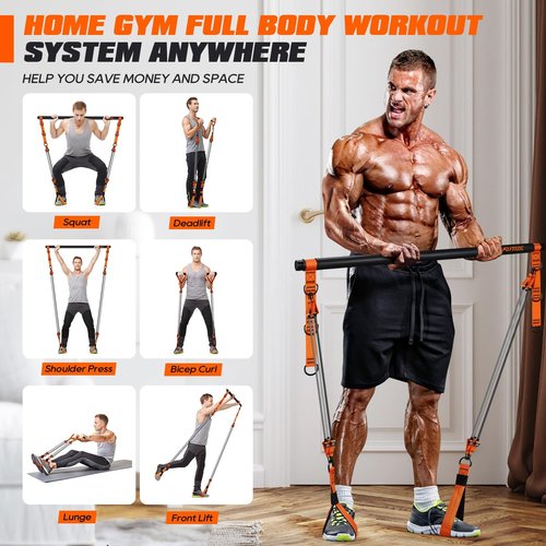 KUTIZE Pilates Bar Kit - Heavy Duty Resistance Bands for Full-Body Workout | Portable Home Gym Equipment