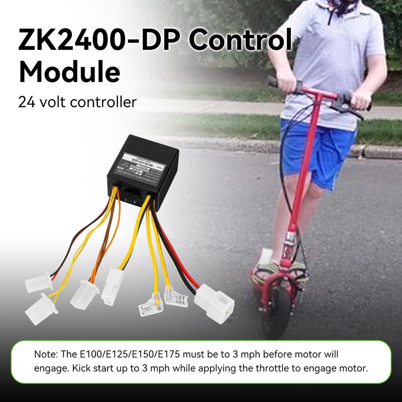 XIKOBY E100 Controller Replacement for Razor E100 E125 (V10+) E175 (V18+) Electric Scooter, Control Module and Handlebar Grips for E150 Part ZK2400-DP-LD-ROHS ZK2400-DP-FS-ROHS