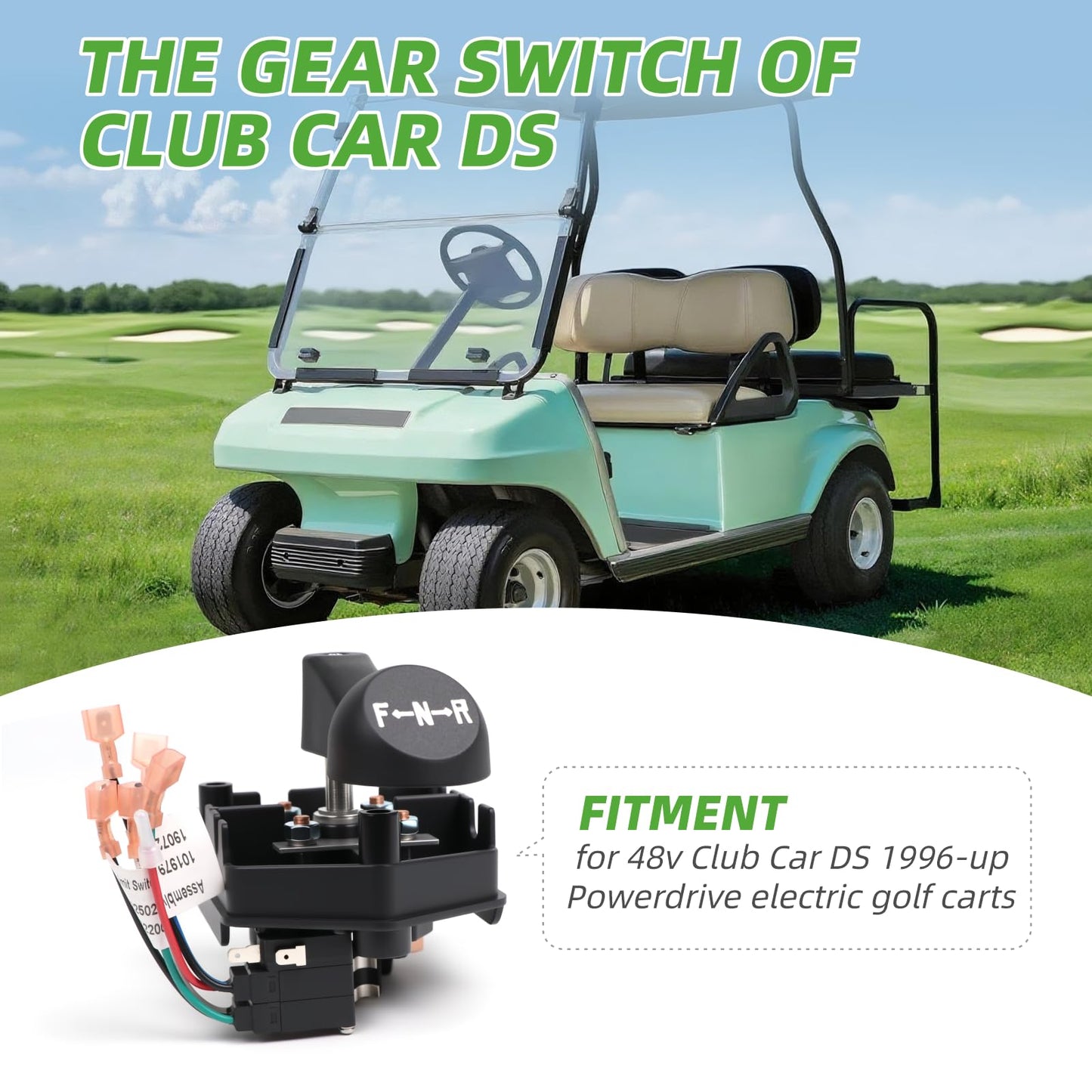 OXTOUF Golf Cart 48V Forward Reverse Switch Assembly with Handle Fits Club Car DS 1996-UP and 2018-UP Tempo OEM# 101753005 1012987 1013198