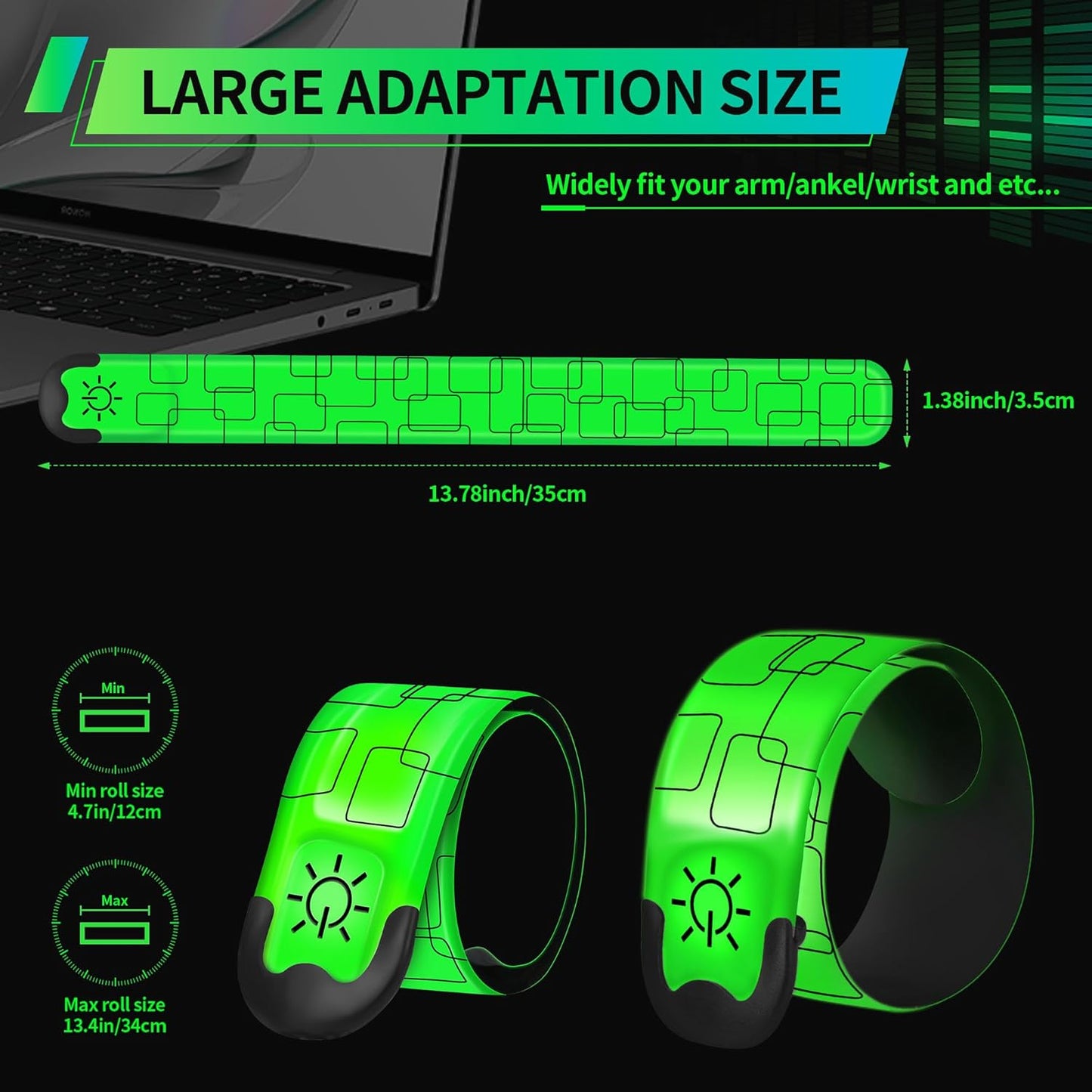 Skiennix LED Armband - Rechargeable Safety Light for Running & Night Activities | High Visibility Reflective Gear