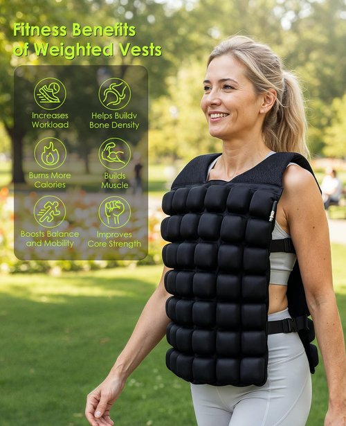 Water-Filled Weighted Vest for Women & Men, 6lb/8lb/10lb/12lb, Weight Adjustable 1-13lb Workout Vest Washable, Comfortable Fit, Odor-Free & Cool for Walking, Running, Training, Fitness, Weightlifting