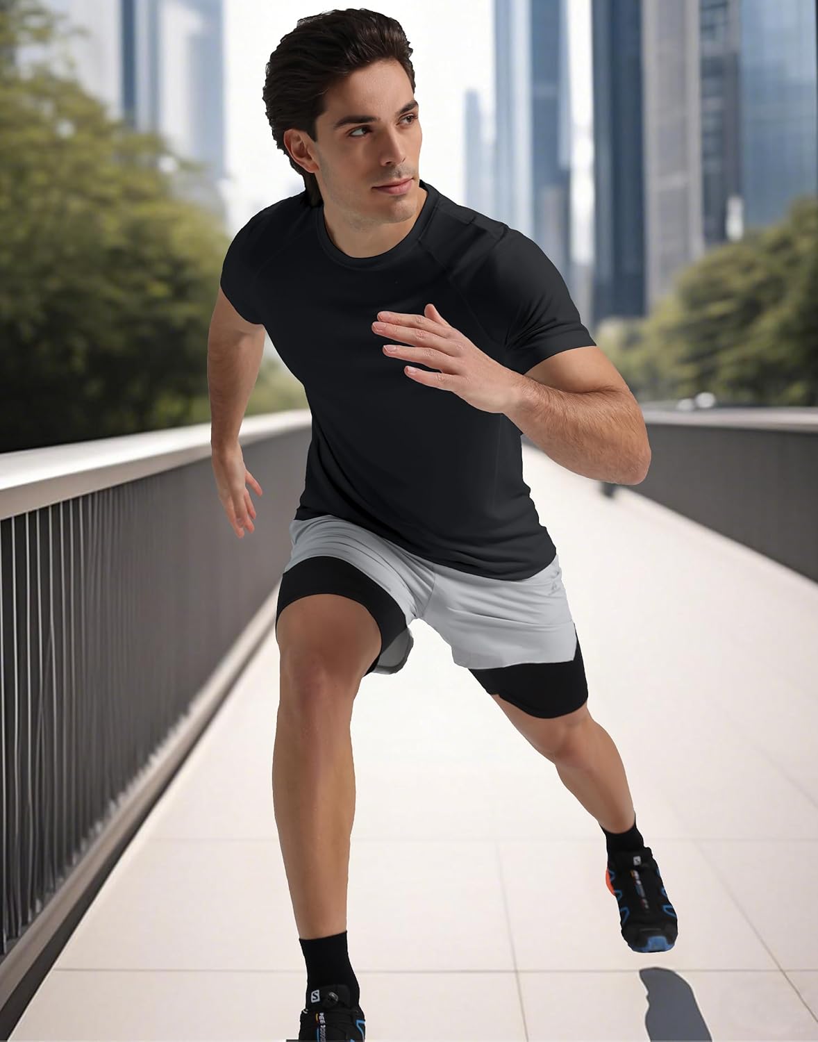 Pioneer Camp Men's Moisture-Wicking Running Shirt - UPF 50+ Short Sleeve Athletic Top