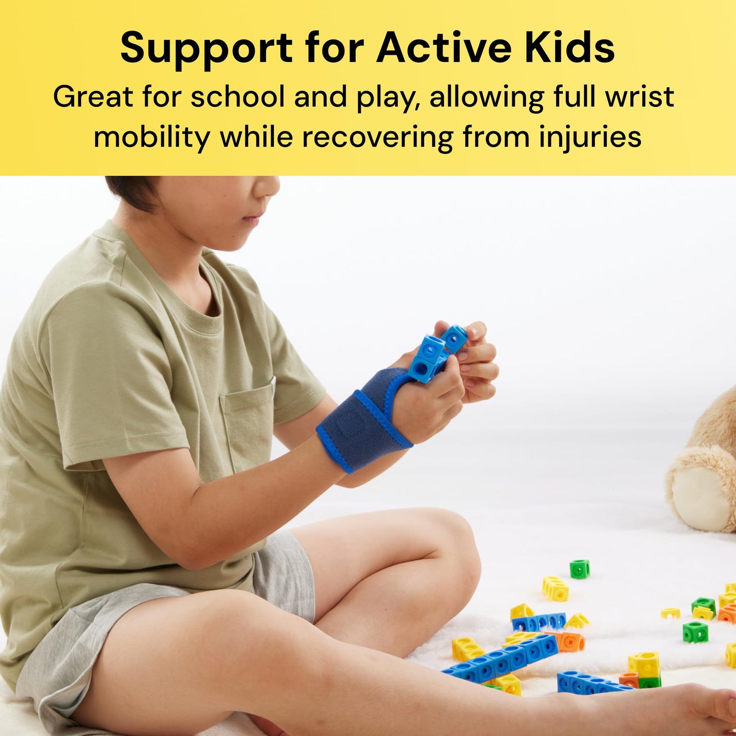 BraceUP Adjustable Kids Wrist Brace- Youth Wrist Support, Kids Wrist Splint, Child Wrist Brace for Sports and Daily Use, Boys and Girls (Height 3’3”-4’7”, 100-140 cm)