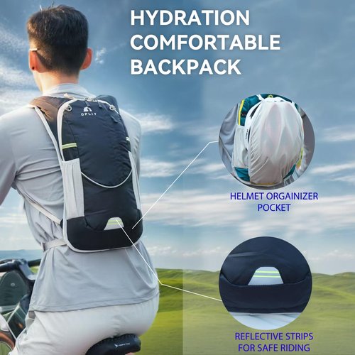 Hydration Pack,Hydration Backpack with 2L Hydration Bladder Lightweight Running Water Backpack for Women Men Kids (Black)