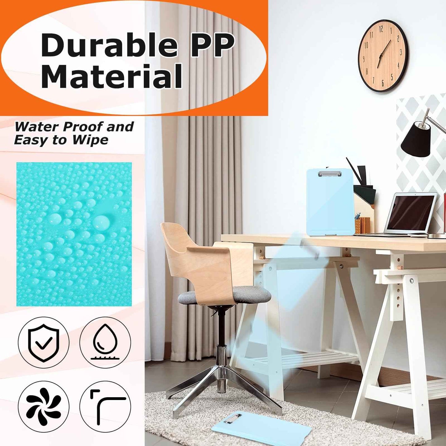 6 Pieces Clipboard with Storage 9.5 x 13.5'' Plastic Nursing Clip Boards with Pen Holder High Foldable Binder Folder Paper Organizer for Nurses Teachers Back to School Office Supplies(Macaron Color)