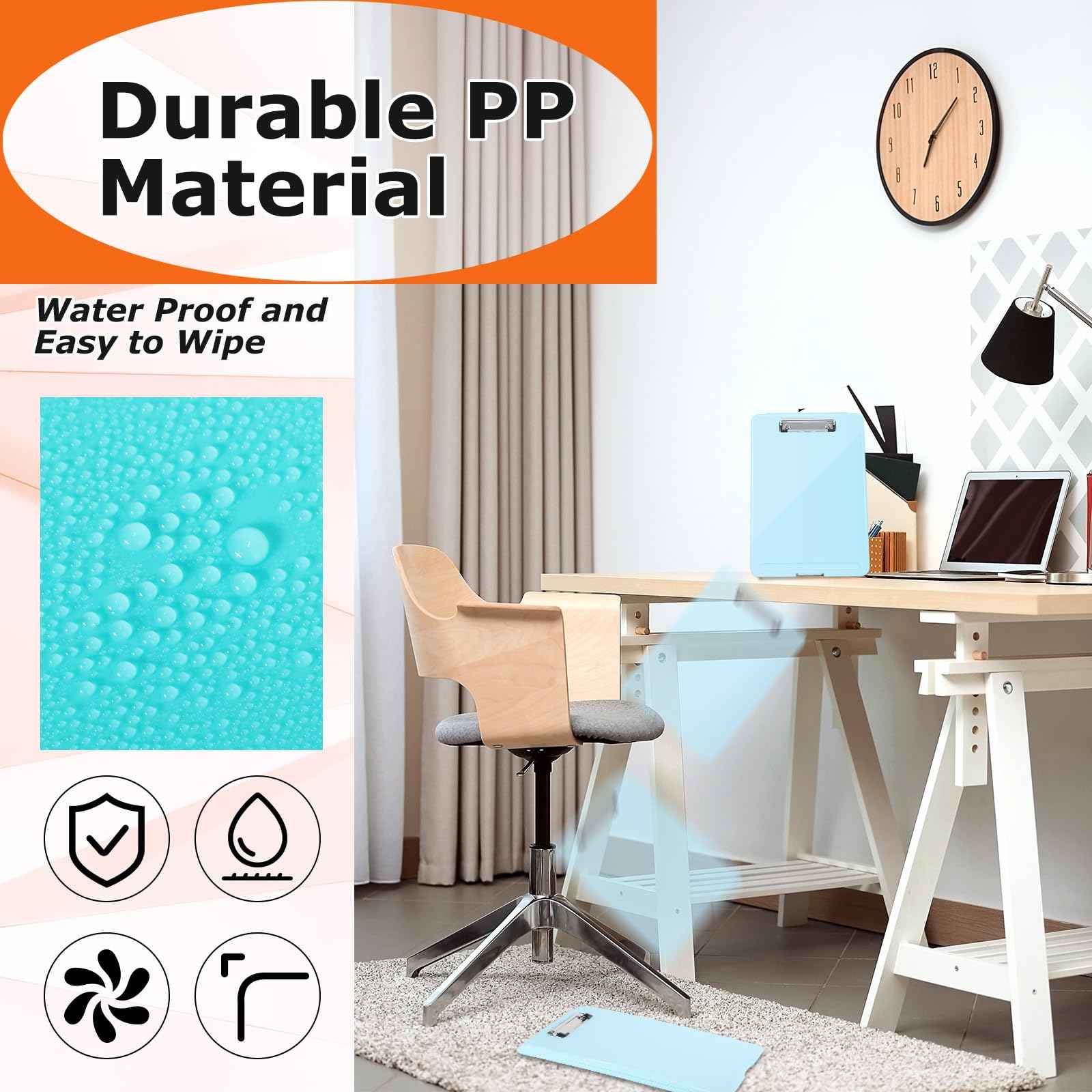 6 Pieces Clipboard with Storage 9.5 x 13.5'' Plastic Nursing Clip Boards with Pen Holder High Foldable Binder Folder Paper Organizer for Nurses Teachers Back to School Office Supplies(Macaron Color)