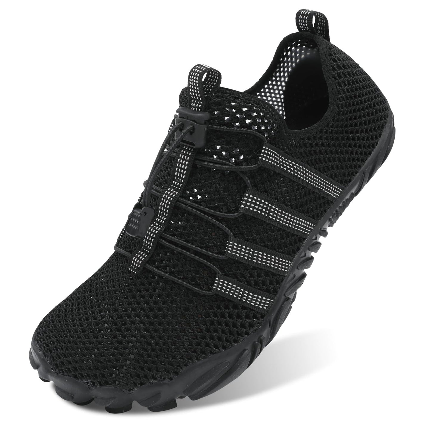 L-RUN Barefoot Water Hiking Shoes Women Aqua Socks for Men Swim Surf Beach Pool Shoes Black M US (Women 11, Men 9.5)=EU42