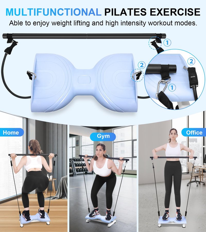 eHUPOO Waist Twister Machine,Ab Twister Board, Noiseless Waist Twisting Machine, Exercise Twist Board With Pilates Bar For Weight Loss, Ab Machine For Home Gym,330 Lbs Weight Capacity. (Purple)