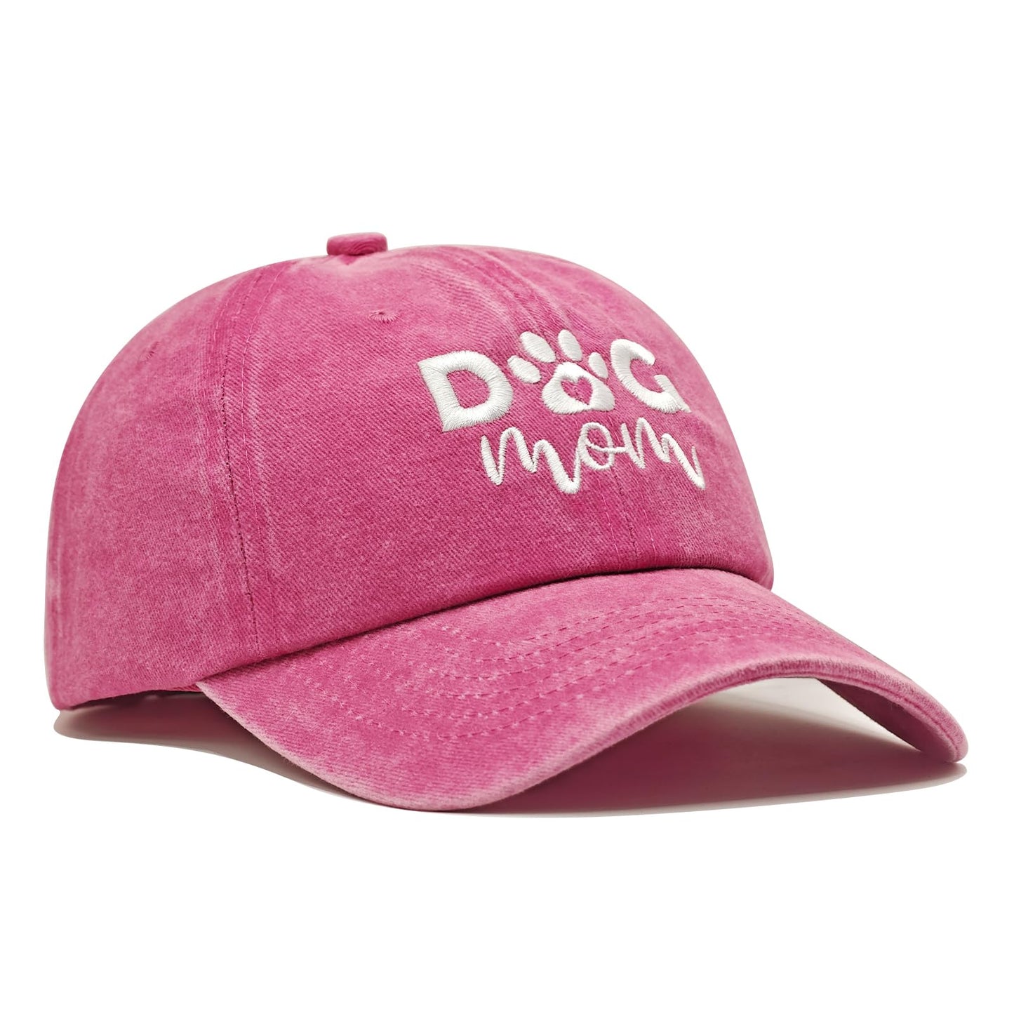 Dog Mom Gifts for Women, Dog Mom Hat, Gifts for Lovers Women, Mothers Thanksgiving Birthday Gift Ideas, Adjustable Cotton Embroidered Baseball Cap Pink