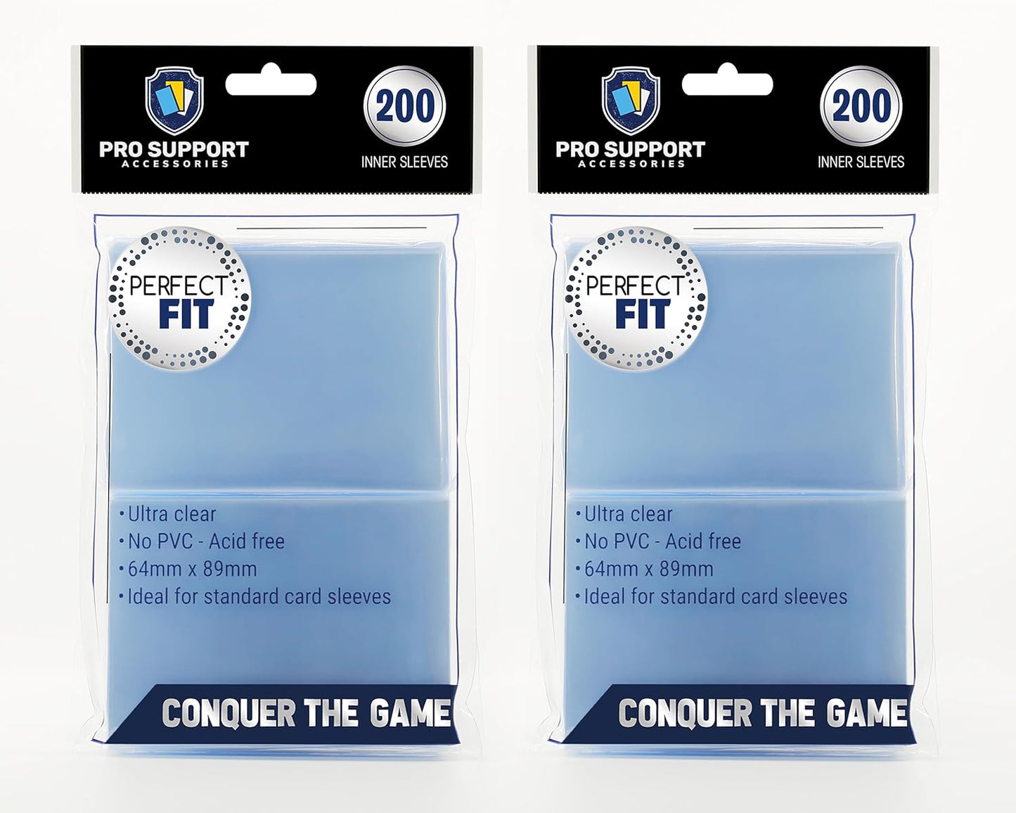 Pro Support 400 Premium Ultra Clear Card Sleeves - Ideal for Double-Sleeving | Compatible with Pokémon & Magic The Gathering