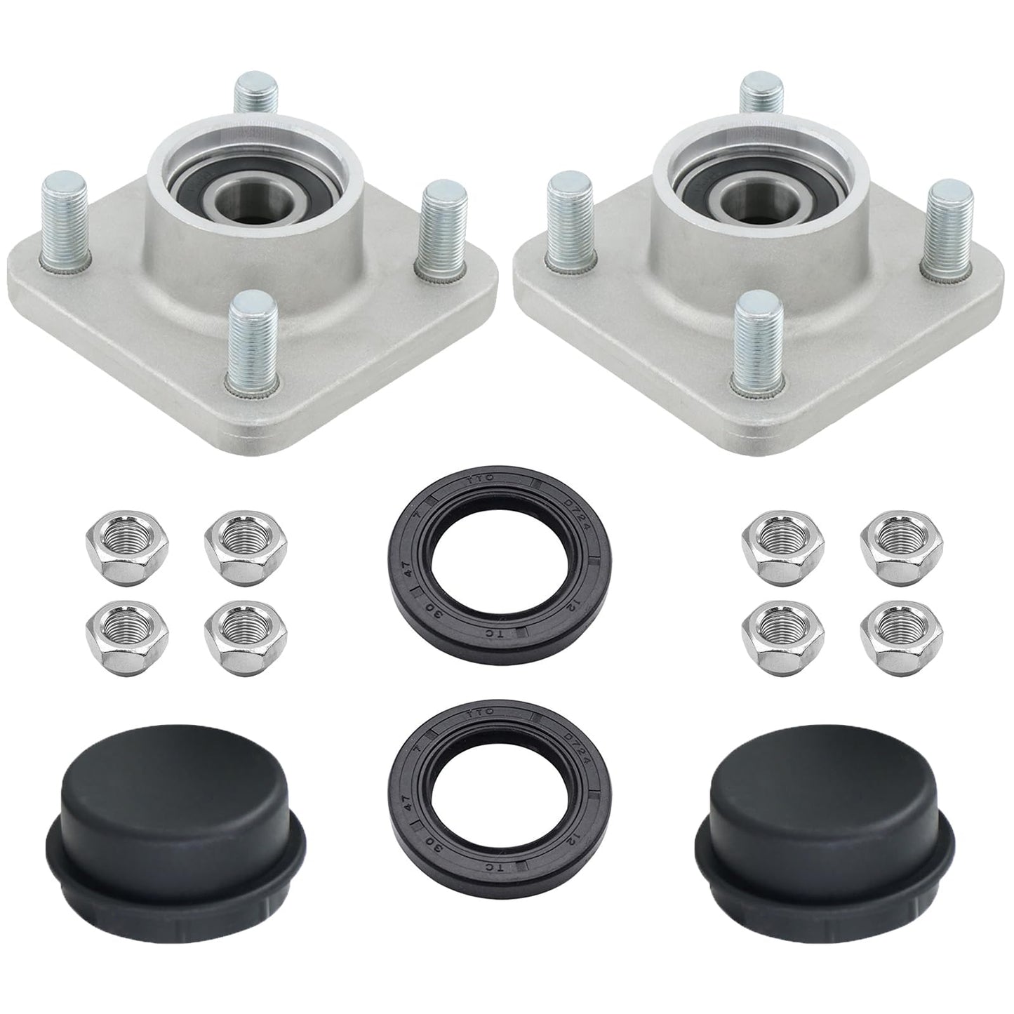 2 Pcs Golf Cart Front Wheel Hub Assembly for G2/G8/G9/G14/G16/G19/G22/G29 Drive, Replace OEM#JG5-WF511-10-00,JG5-WF511-00