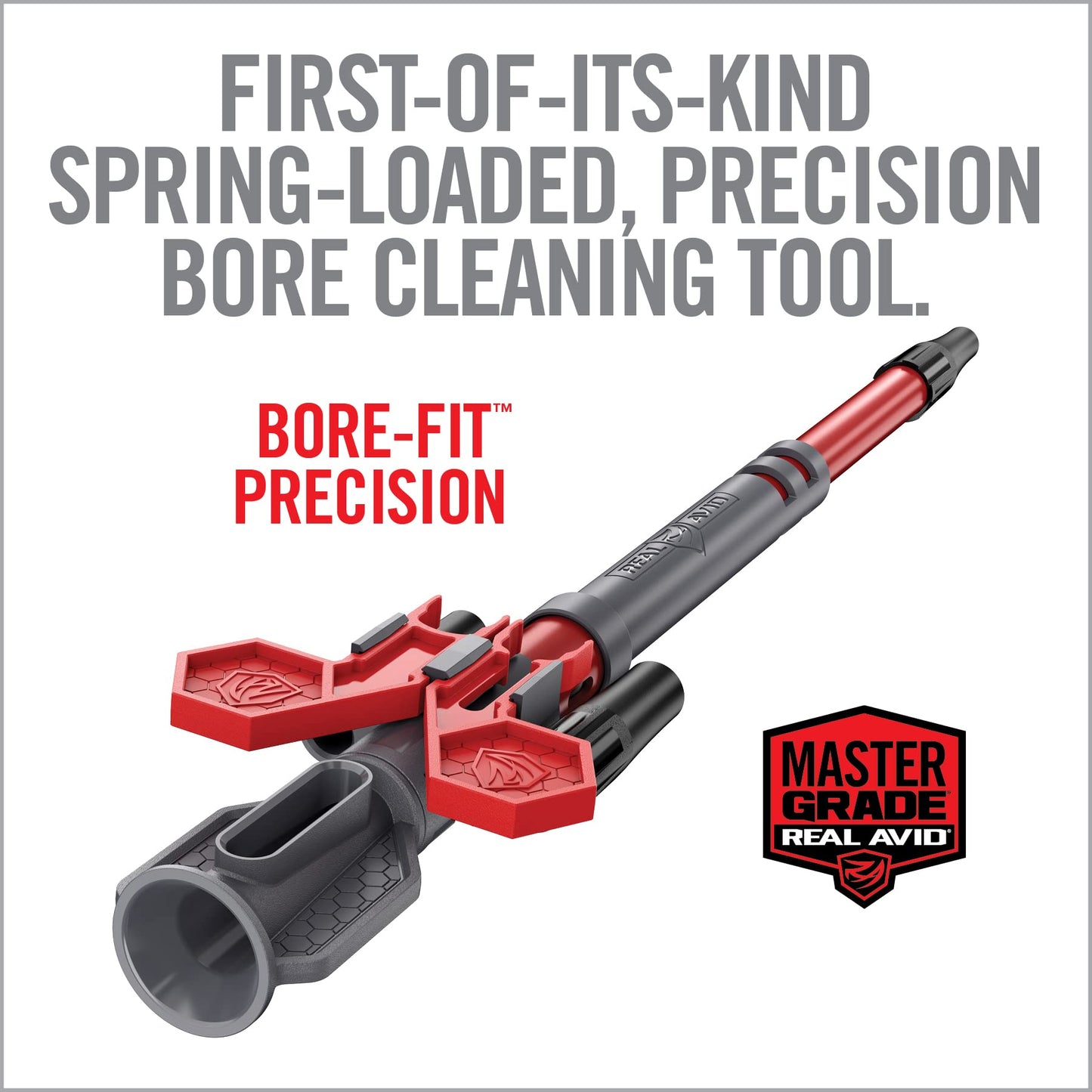 Real Avid Smart-Fit Bore Guide with 3 Interchangeable Tips for Cleaning Rod Alignment and Gun Cleaning - Spring-Loaded Precision Bore Cleaning Tool