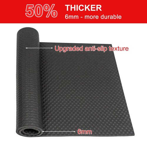 Bike Exercise Mat for Carpet & Hardwood Floors - Treadmill, Gym Equipment, Indoor Exercise, Fitness, Stationary Bike (Black, 12" 25" (2 Mats))