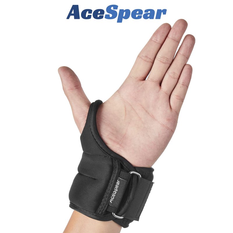 AceSpear Wrist Weights with Thumb Loops Lock for Men Women 1lb*2 2lbs*2 3lbs*2 Ankle Weights Weighted Gloves for Running Strength Training Walking Exercises (Black, 3 lbs x 2)