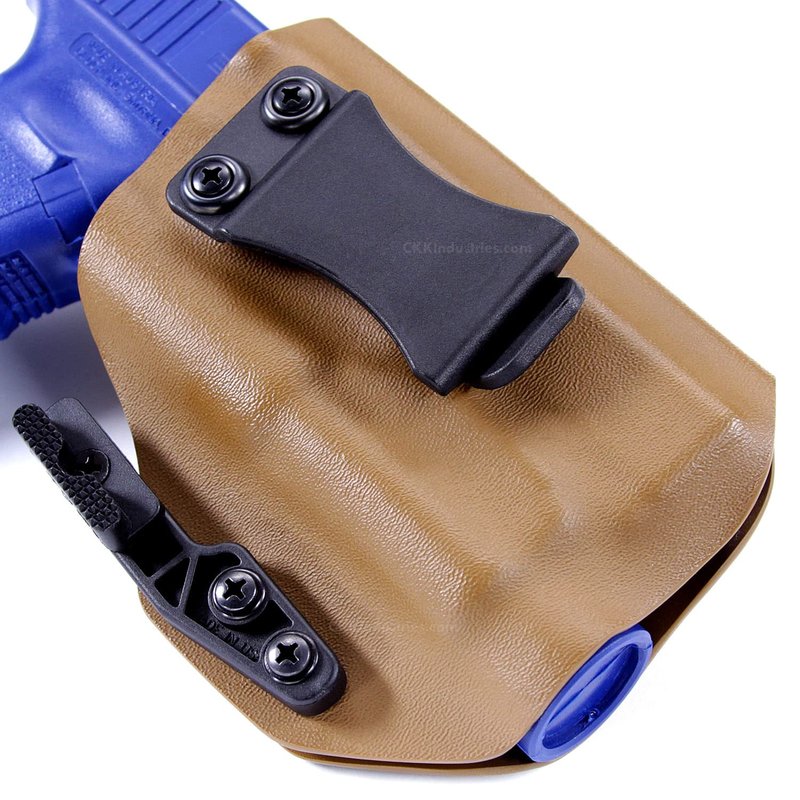 KYDEX Belt Clip for Holsters & Sheaths – (Fits 1.75in Belts) - (Inside-The-Waistband/IWB) - (USA Made) - (w/Mounting Hardware) - (2 Pack) - Adjustable Cant Carry Clips