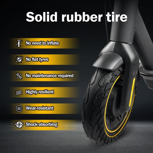 KTUMININV 60/70-6.5 Scooter Tire 10x2.5 Inch Tubeless Solid Rubber Tire for Hiboy S2 MAX Segway Ninebot MAX G30/G30LP/G30P Gotrax G5/G6 Electric Scooter Replacement Wheels Front or Rear 2 PCS (Yellow)
