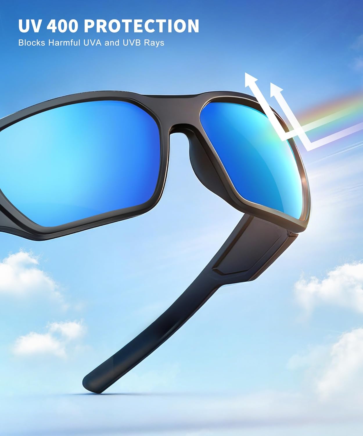 Polarized Fishing Sunglasses for Men Women, UV400 Fishing Sports Glasses for Cycling, Running & Surf