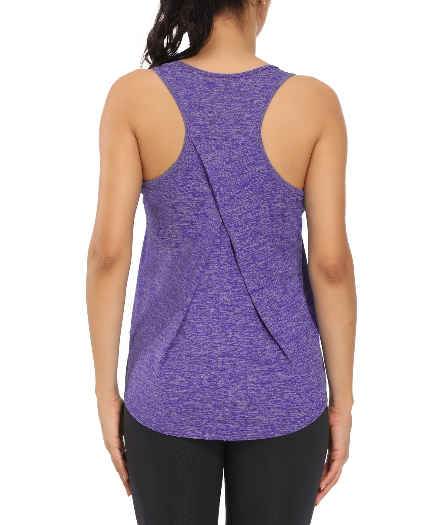HLXFHB Workout Tank Tops for Women Gym Exercise Athletic Yoga Tops Racerback Sports Shirts (Dark Purple, Medium)