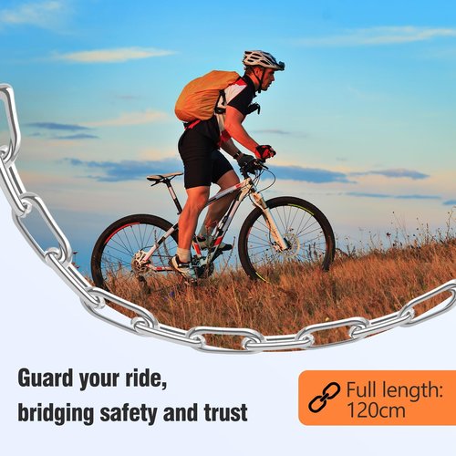 Bicycle Chain Lock – 5 Position resettable Combination Heavy-Duty Anti-Theft Bicycle Lock, 47In,Hardened Steel Square Links,High Security Keyless，Easy to use for E-Bike, Motorcycle, Scooter, Gate ﻿