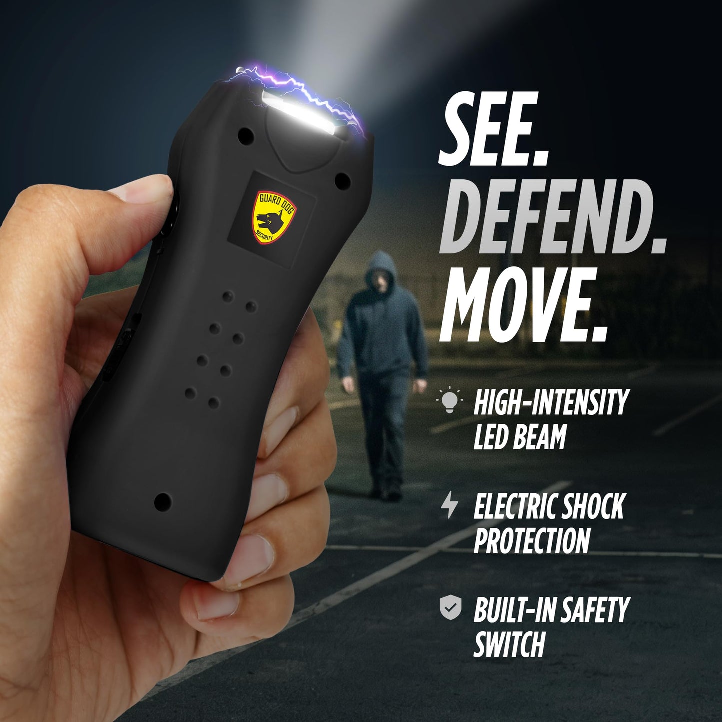 Guard Dog Security Pepper Spray and Stun Gun Flashlight, Rechargeable, Self-Defense Keychain for Women, Pepper Spray and Stun Gun Combo, Personal Security Value Set, Rechargeable Flashlight, 0.5 fl oz