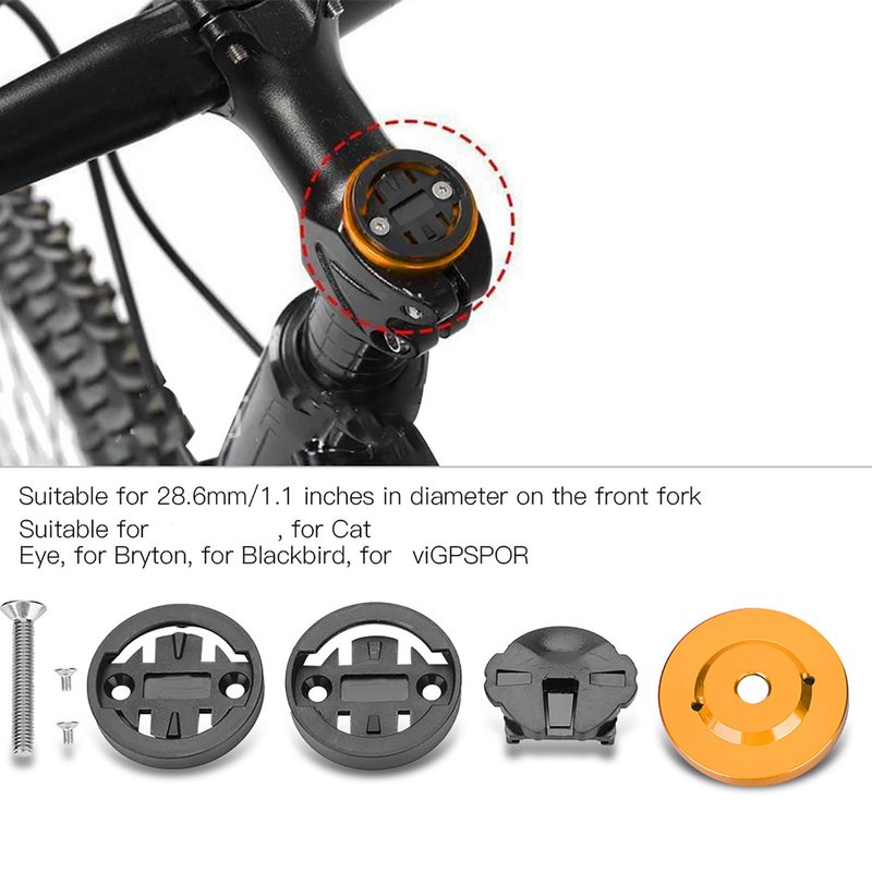 Road Bike Computer Holder Stem Top Cover Bicycle Stopwatch GPS Speedometer Mount (Gold) Bryton Rider 750 Computer Mount