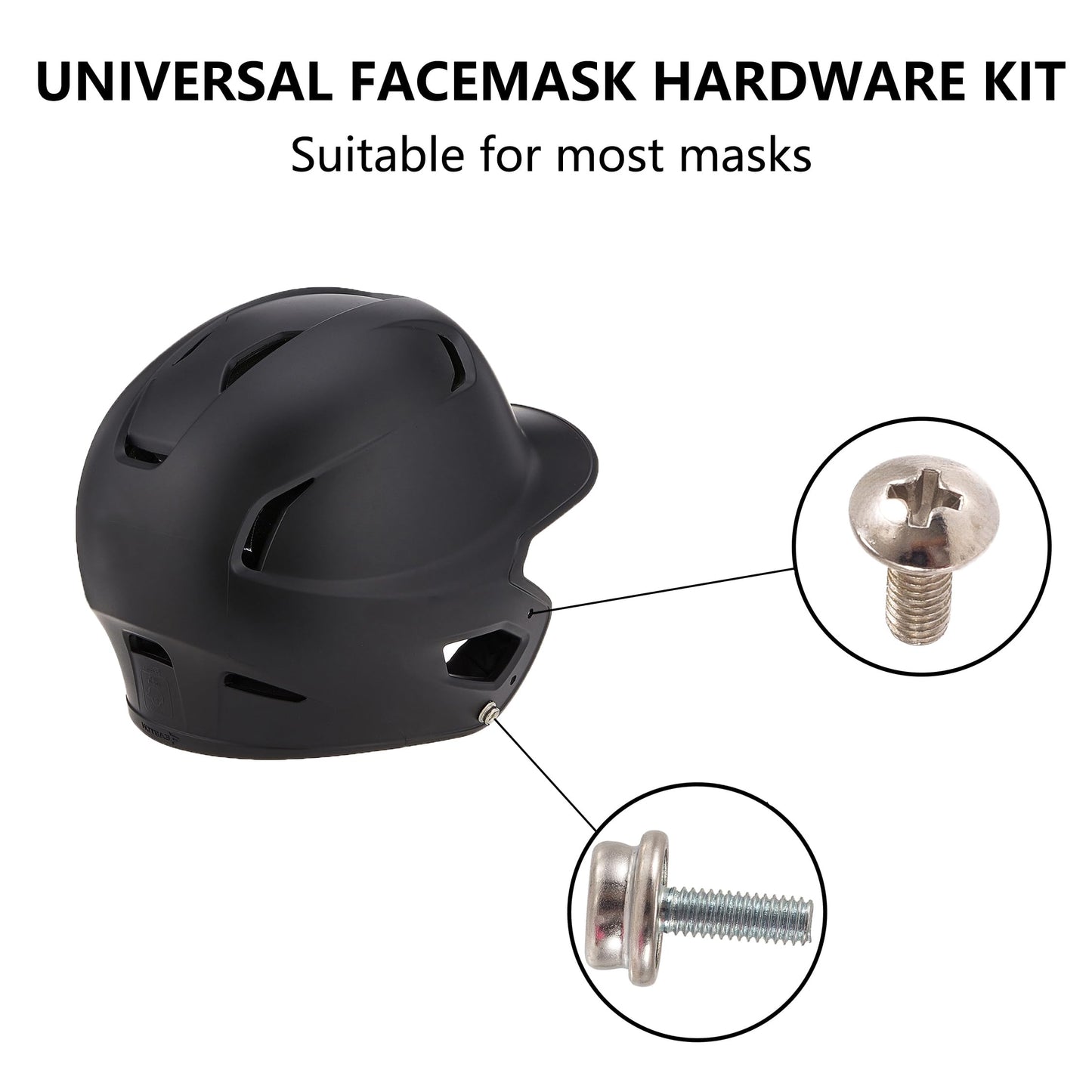 Football Helmet Repair Kit, Universal Facemask Screw Hardware Kit, Stainless Steel Replacement Parts for Youth Football Baseball Softball Hockey Sports