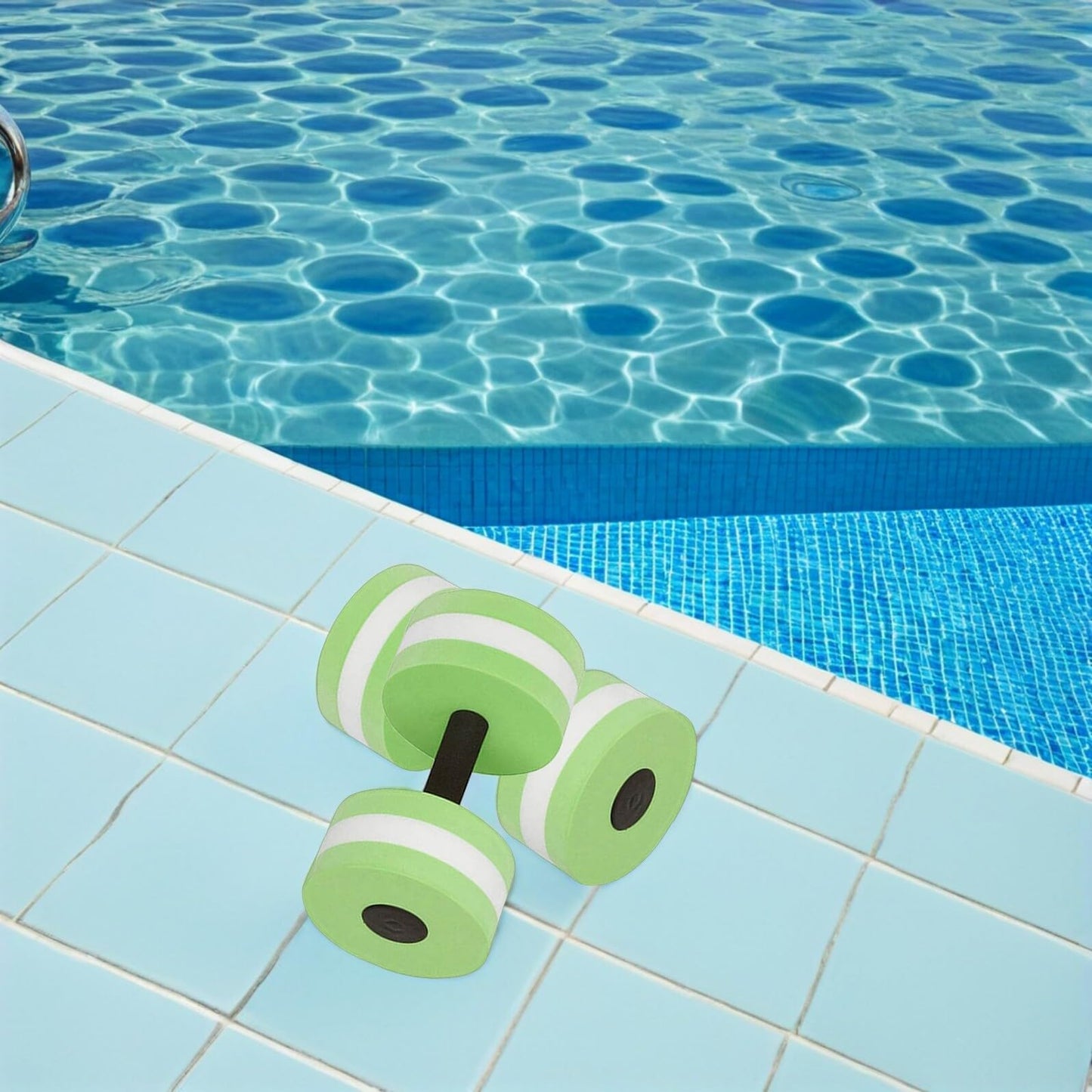 TOYANDONA Aquatic Dumbbells Set of 2 Eva Water Barbells for Pool Exercise Resistance Training Water Aerobics Fitness Workouts 10.78X5.82X5.82In