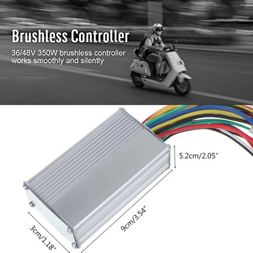 Ezweiji Brushless Motor Controller with Waterproof LCD Display Panel, 36V/48V 350W Electric Scooter Controller Kit for Electric Bicycle Scooter