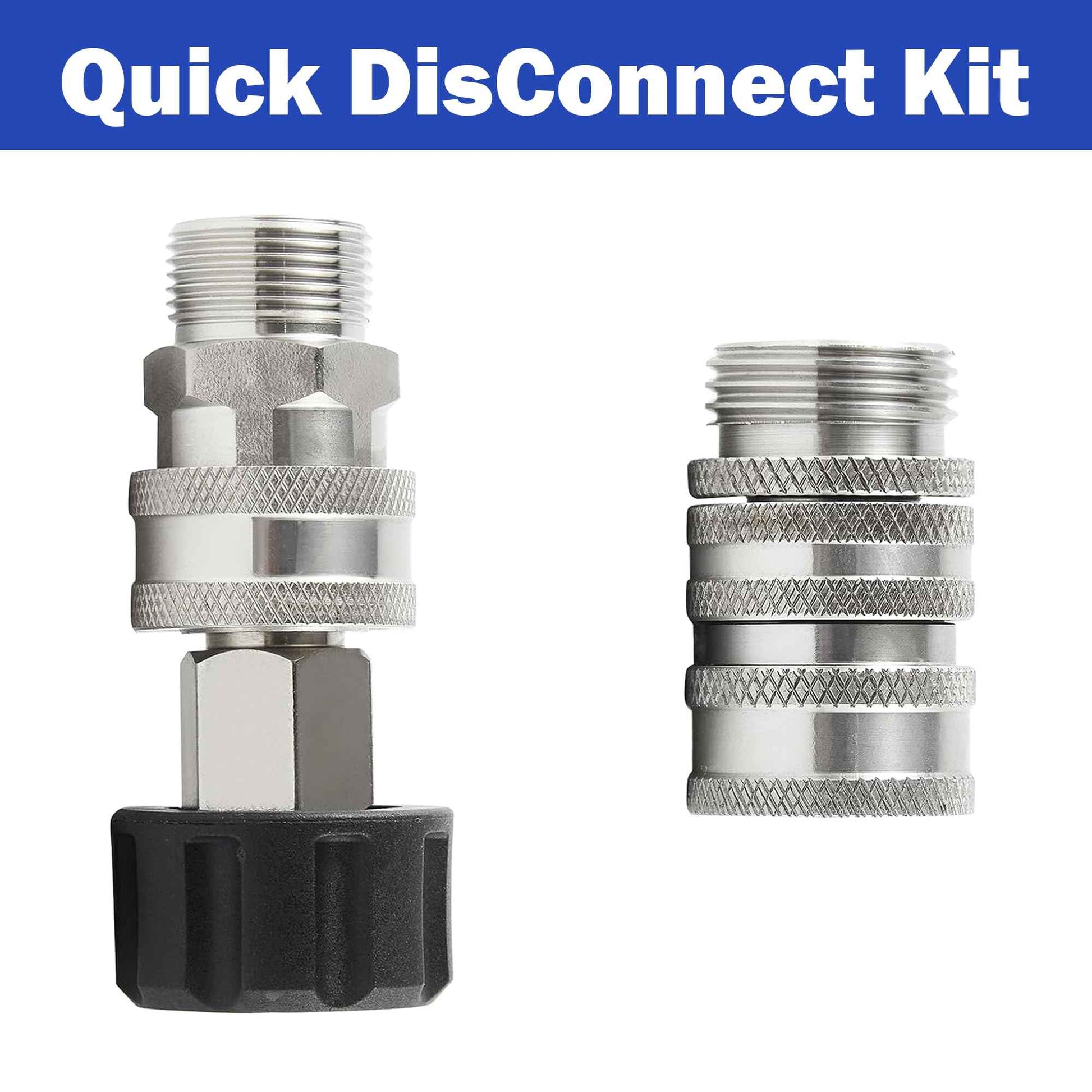 Hourleey Pressure Washer Adapter Set, Stainless Steel Quick Disconnect Kit with M22 Metric Male Thread Quick Connector, M22 Swivel to 3/8'' Quick Connect, 3/4" to Quick Release, 8 Pack