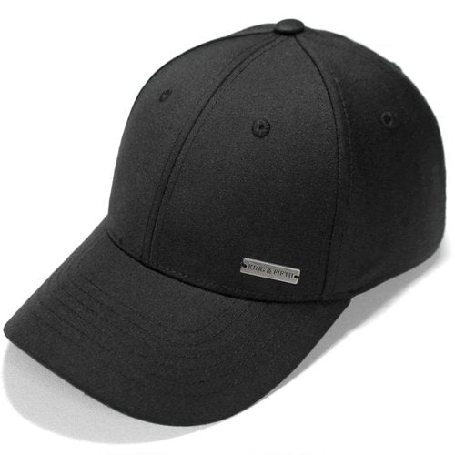 Fashion Baseball Hats for Men by King & Fifth | The Senna Baseball Cap with Low Profile & Menswear Fabric + Baseball Caps (US, Alpha, Small, Medium, Black Menswear)